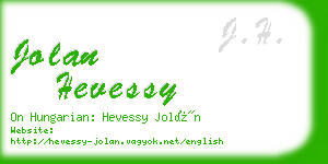 jolan hevessy business card